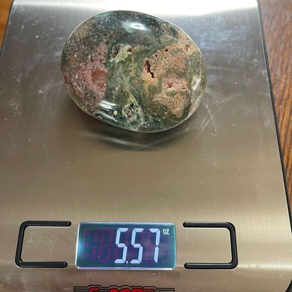 Natural Ocean Jasper orbicular palm stone crystal colorful green orange purple w - Picture 2 of 7